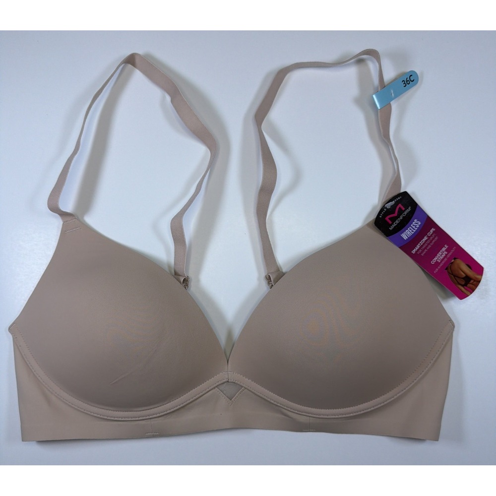Maidenform DM2301 One Fabulous Fit 2.0 Wireless Bra Size 36C Tan Nude NWT Uplift